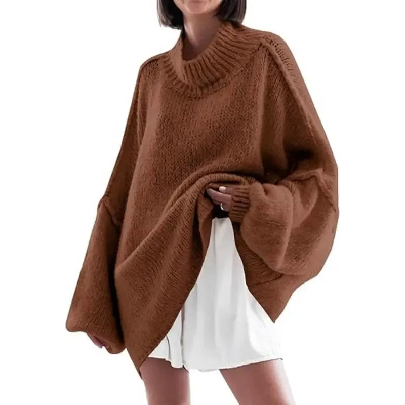 Women's loose-fitting ribbed knit dress