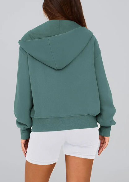 Hoodies ForWomen Sweatshirt Zip Up HoodieFall Fashion Trendy Long SleeveJackets Winter Clothing Outfits