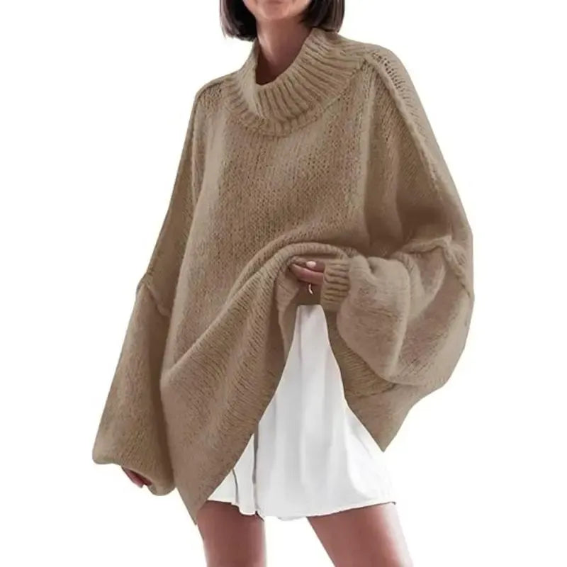 Women's loose-fitting ribbed knit dress