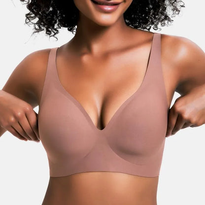 Vivid Bloom V-Neck Wireless Bra -Comfort & Lift for Women (VB)
