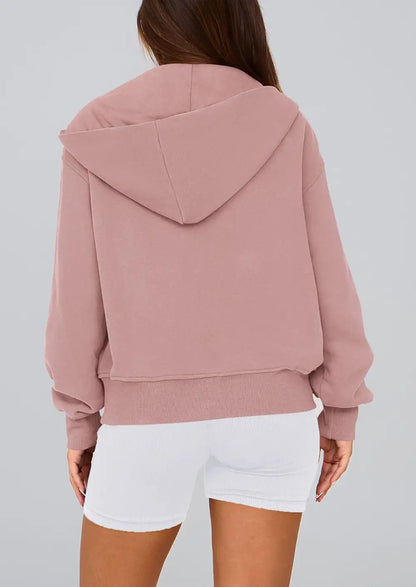 Hoodies ForWomen Sweatshirt Zip Up HoodieFall Fashion Trendy Long SleeveJackets Winter Clothing Outfits