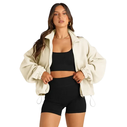 Women's Stand Collar Jacket Long Sleeve Sweatshirt Women's Fall Jacket