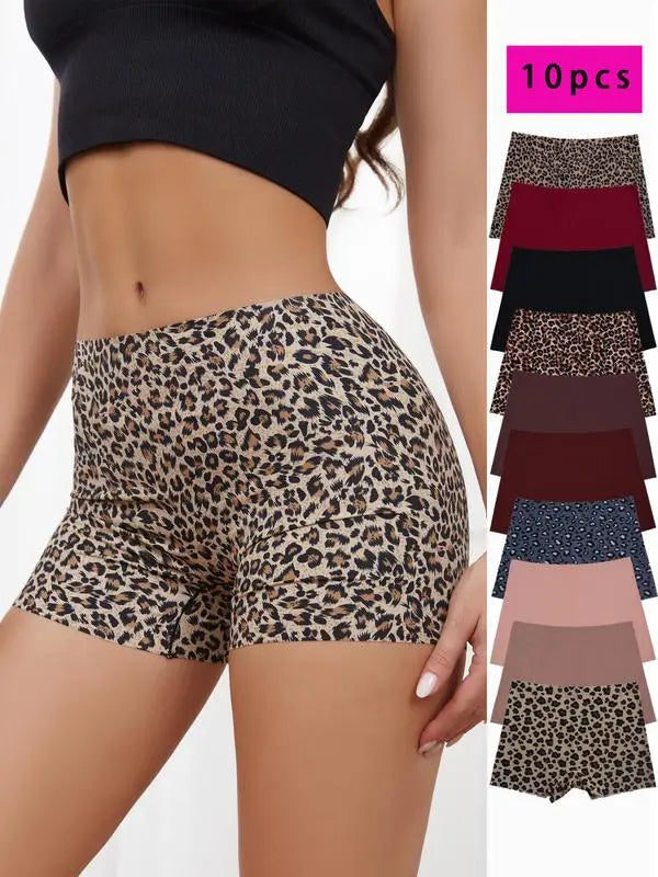 "10-Pack Women's SeamlessLeopard Print Bikini Underwear"