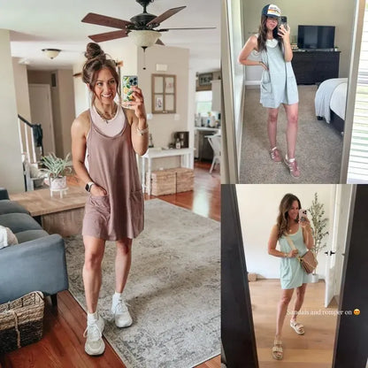 Womens Athletic Sleeveless Mini Dress