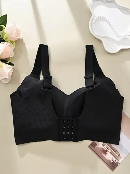 Women's Solid Color Wireless Bra,Comfortable Breathable Push Up Bra