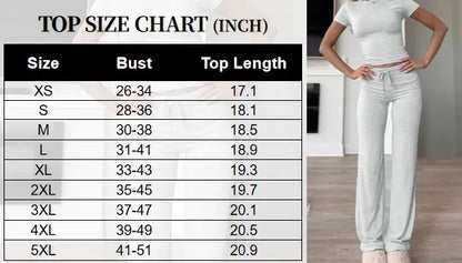 Women's Plain Shortsleeve Top & Drawstring Pants Set