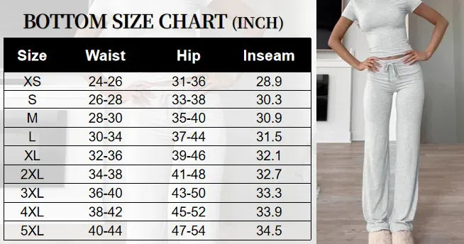 Women's Plain Shortsleeve Top & Drawstring Pants Set