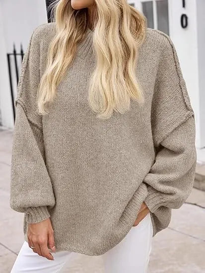 Women's loose-fitting ribbed knit dress