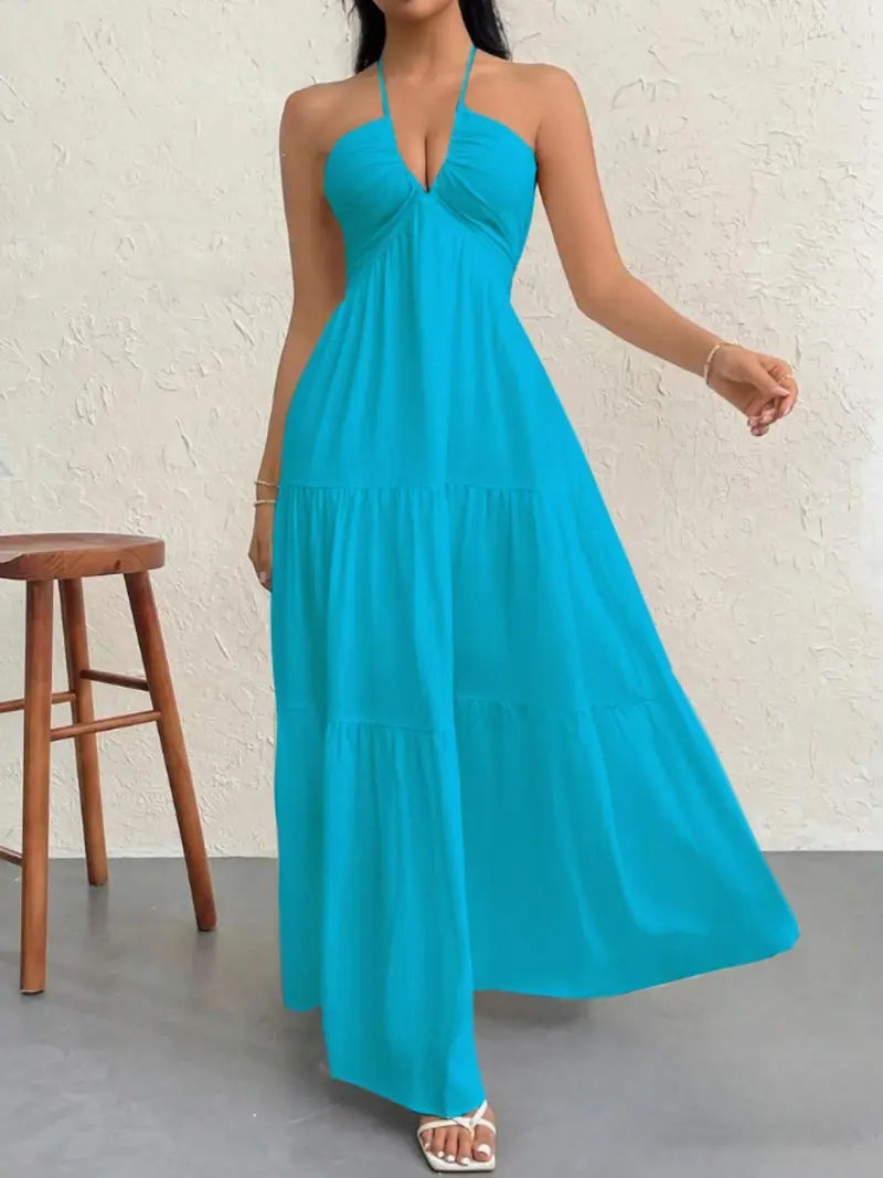 Women's Plain Dress, Summer Clothes Women, Casual Basic Loose Fit Sleeveless Dress for Beach Holiday Vacation, Ladies Summer Clothes, Women's Clothing, Womenswear, Dresses for Party, Minimalist A Line Dress