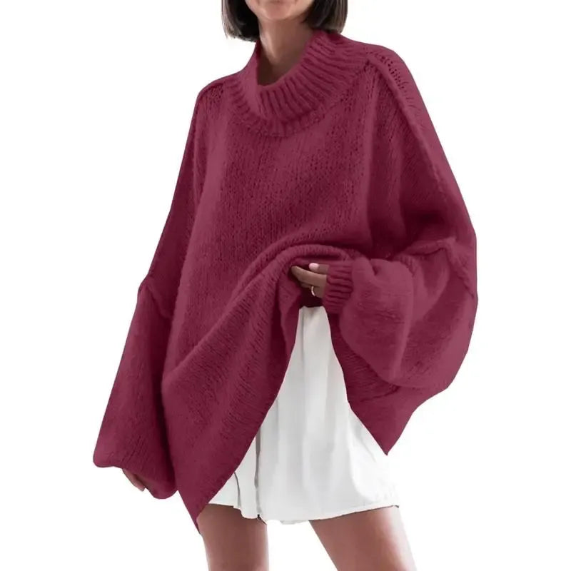 Women's loose-fitting ribbed knit dress