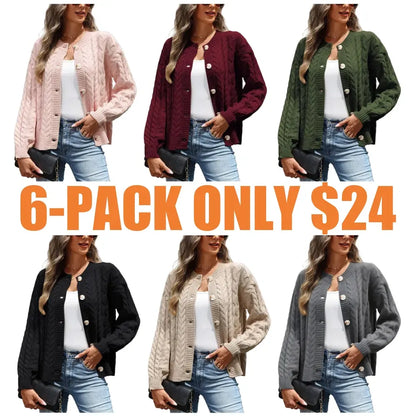 Casual Cable Knit Cardigan Sweaters for Women