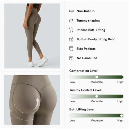 Women's High-Waist Shapewear Leggings With Pockets