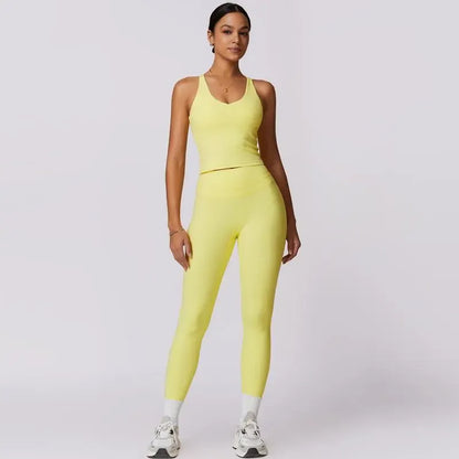 Women's Crisscross Back Tank & High-Waist Butt-Lift Leggings Set